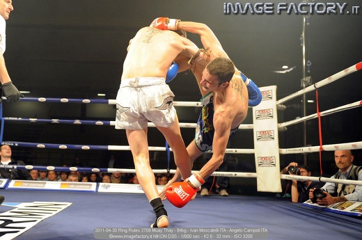2011-04-30 Ring Rules 2709 Muay Thay - 64kg - Ivan Moscatelli ITA - Angelo Campoli ITA